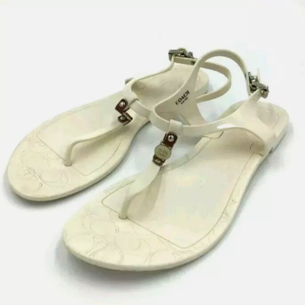 Coach Piccadilly A6307 Thong Sandals White